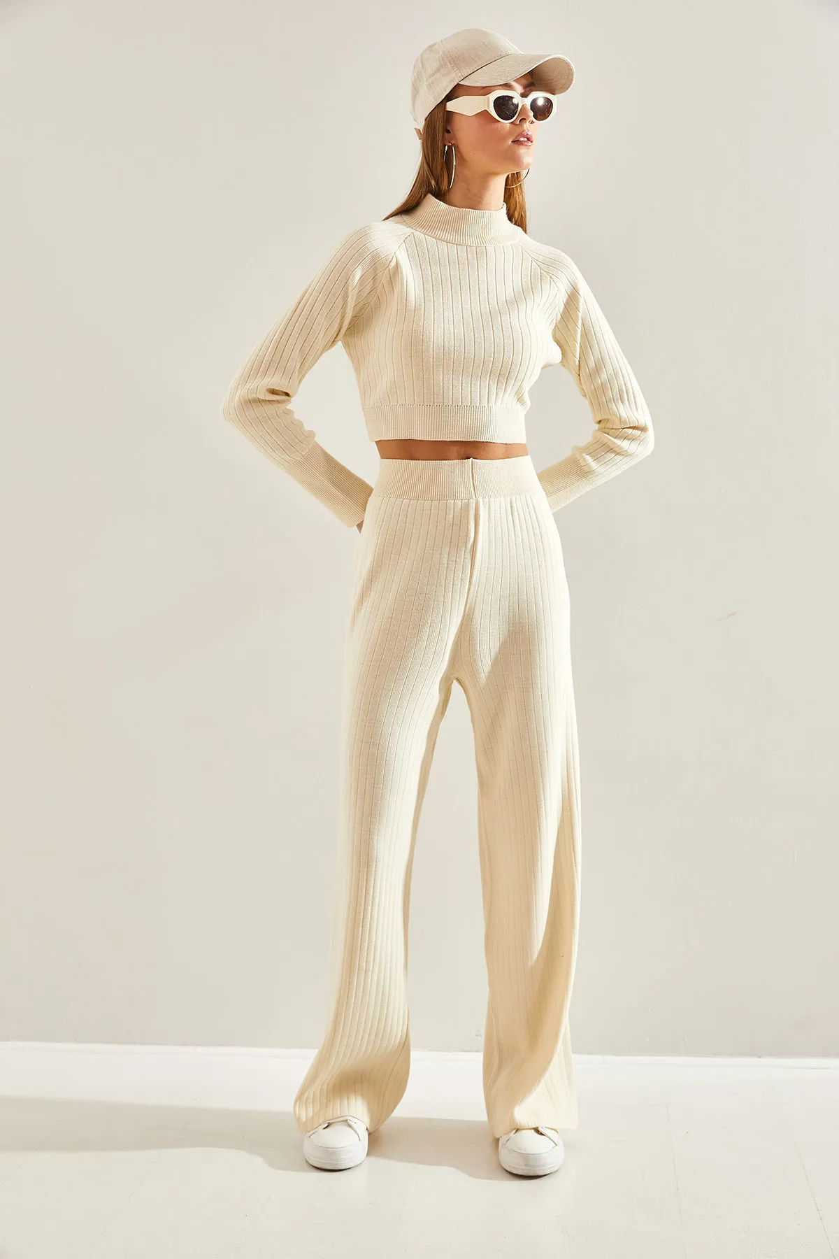 Bianco Lucci  Damen-Strickober- und -Unterteil-Set
