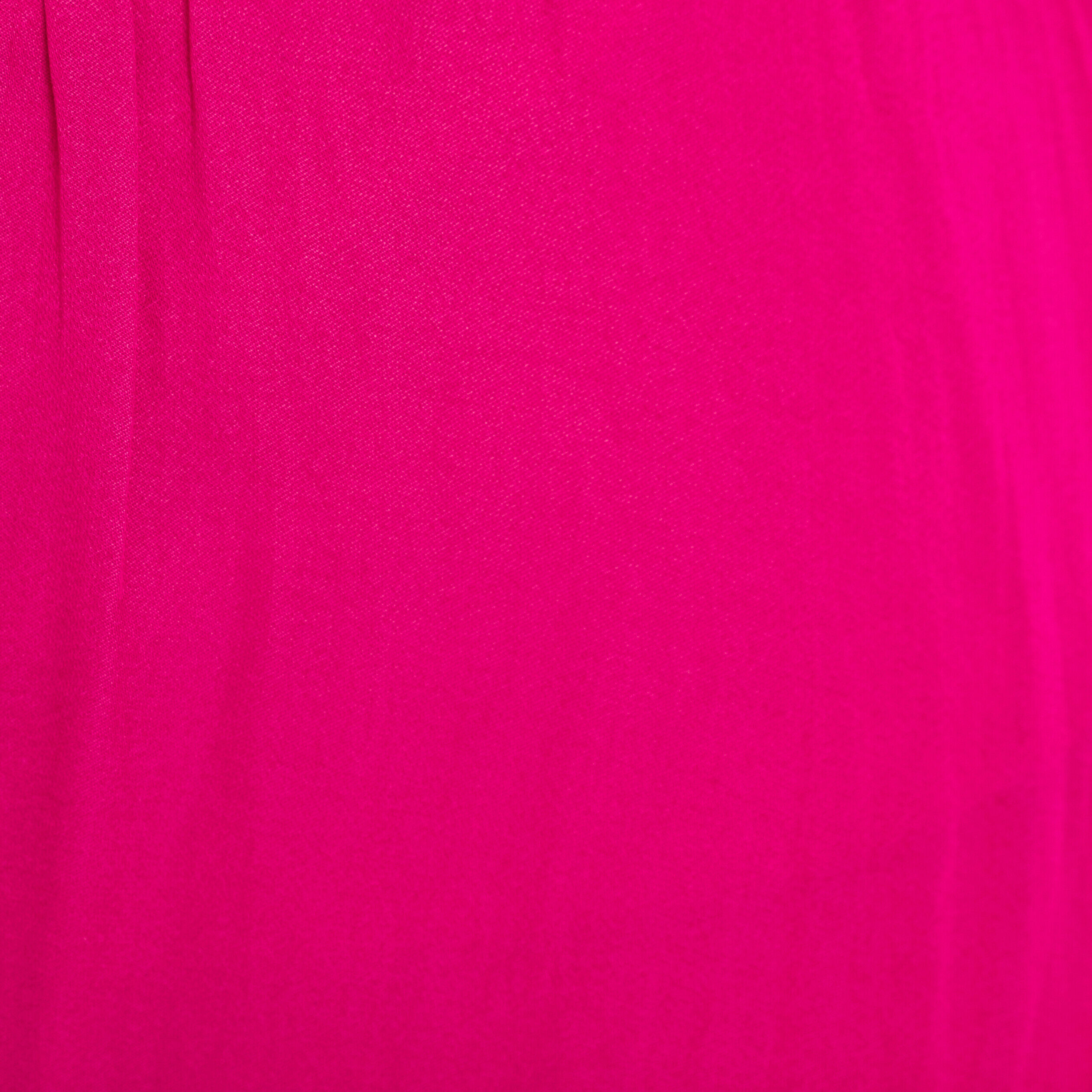 Jupe longue évasée satin rose fushia femme | Cache Cache