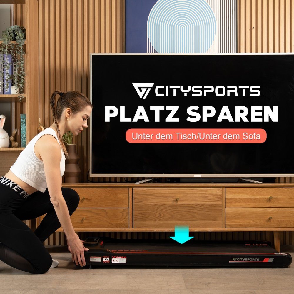 CITYSPORTS Laufband WP8, Laufbander für Zuhause 1-6km/h mit APP Schrittzähler