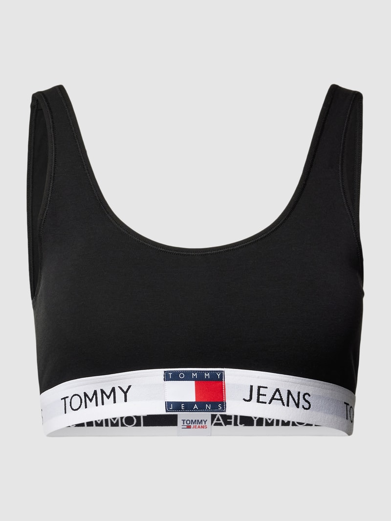 Bralette mit Logo-Saum Modell 'HERITAGE' in schwarz