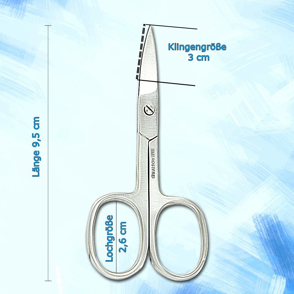 SMI Nagelschere Linkshänder Nagelschere Fingernagel Maniküre Pediküre Schere mit Etui