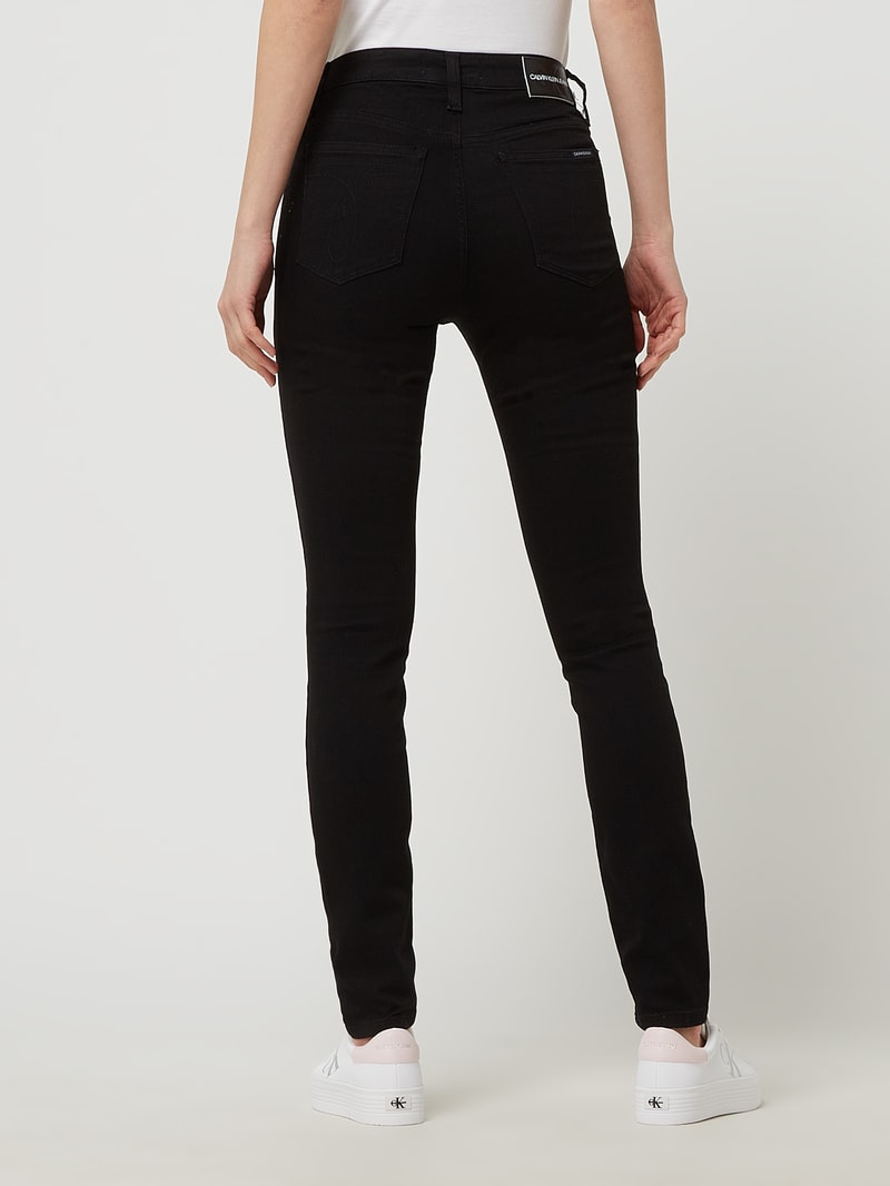 Skinny Fit High Rise Jeans mit Stretch-Anteil  in schwarz
