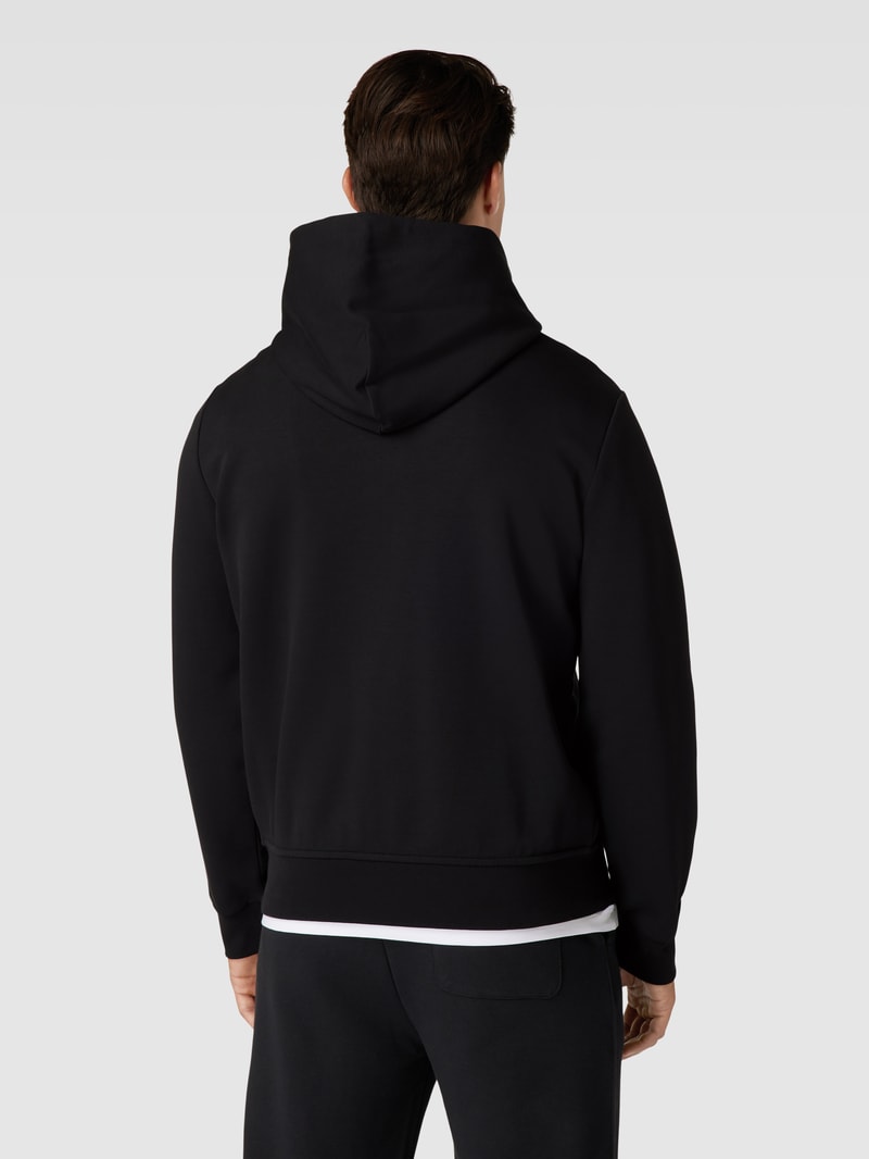 Sweatjacke mit Label-Stitching in schwarz