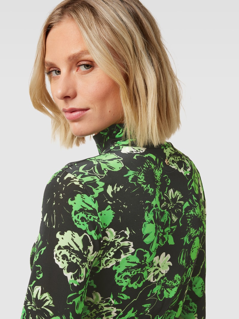 Longsleeve mit Allover-Muster in grün