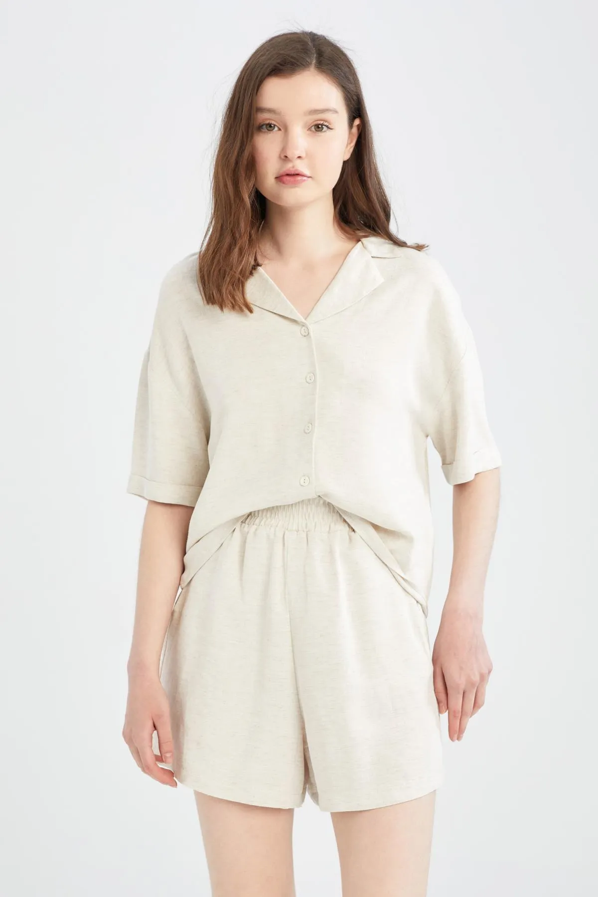 DeFacto  Relax-Fit-Shorts in Leinenoptik mit flexibler Taille und Taschen