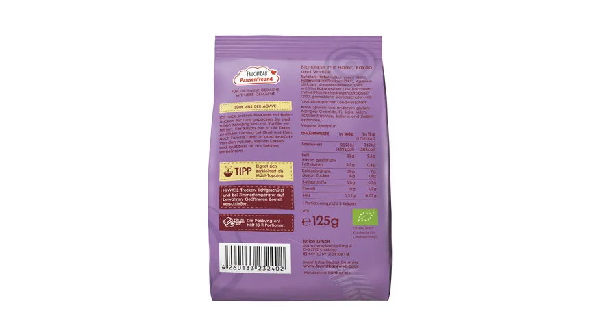 FRUCHTBAR Pausenfreund BIO-Familien-Kekse 125 g