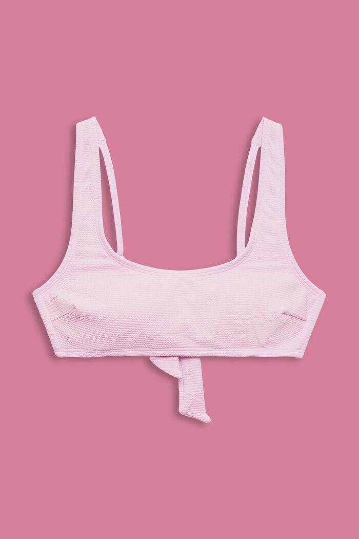 Strukturiertes Bikinitop mit weitem Dekolletee