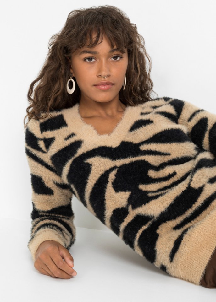 Strickpullover mit Animal-Muster
