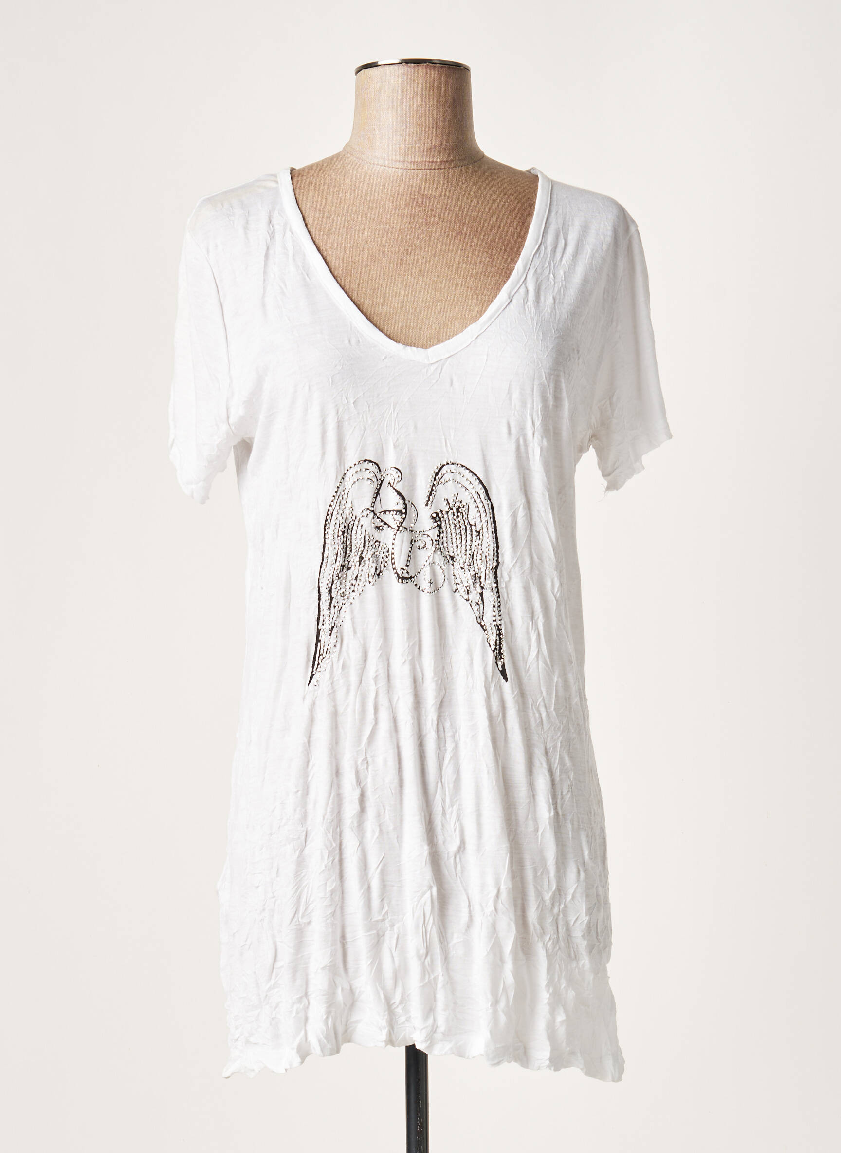 Lauren Vidal Tuniquemanchecourte Femme couleur blanc