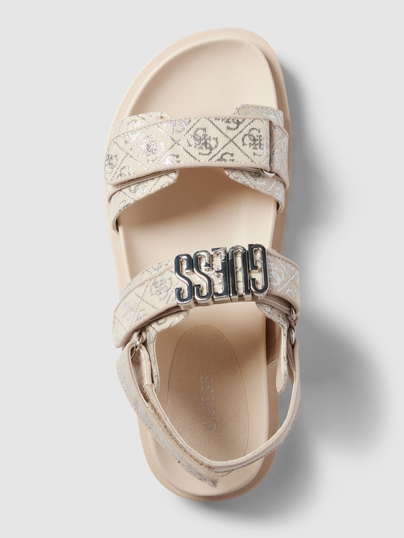 Sandalen mit Label-Print Modell 'FABELIS' in beige