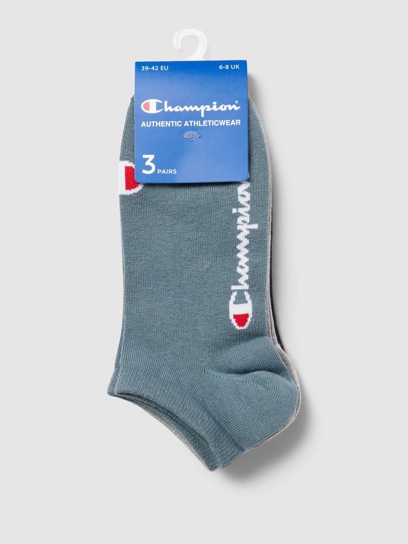 Socken mit Label-Print im 3er-Pack in mittelgrau meliert