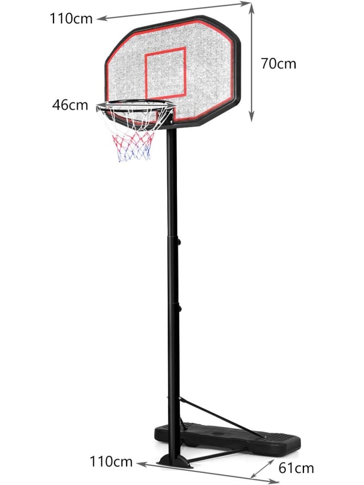 COSTWAY Basketballständer von 202 bis 305cm in Schwarz günstig kaufen onesize