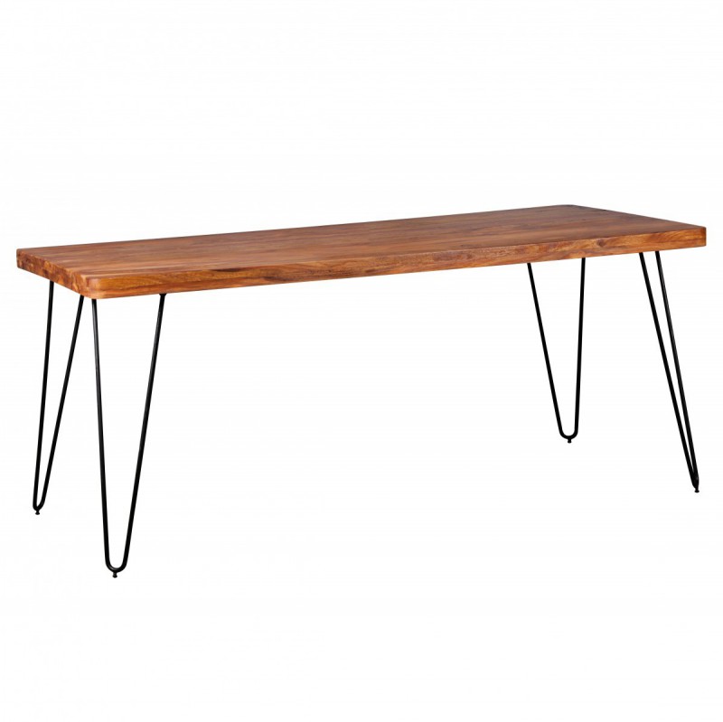 Wohnling Massivholz Sheesham Esstisch 180 x 80 x 76 cm Küchentisch Massiv