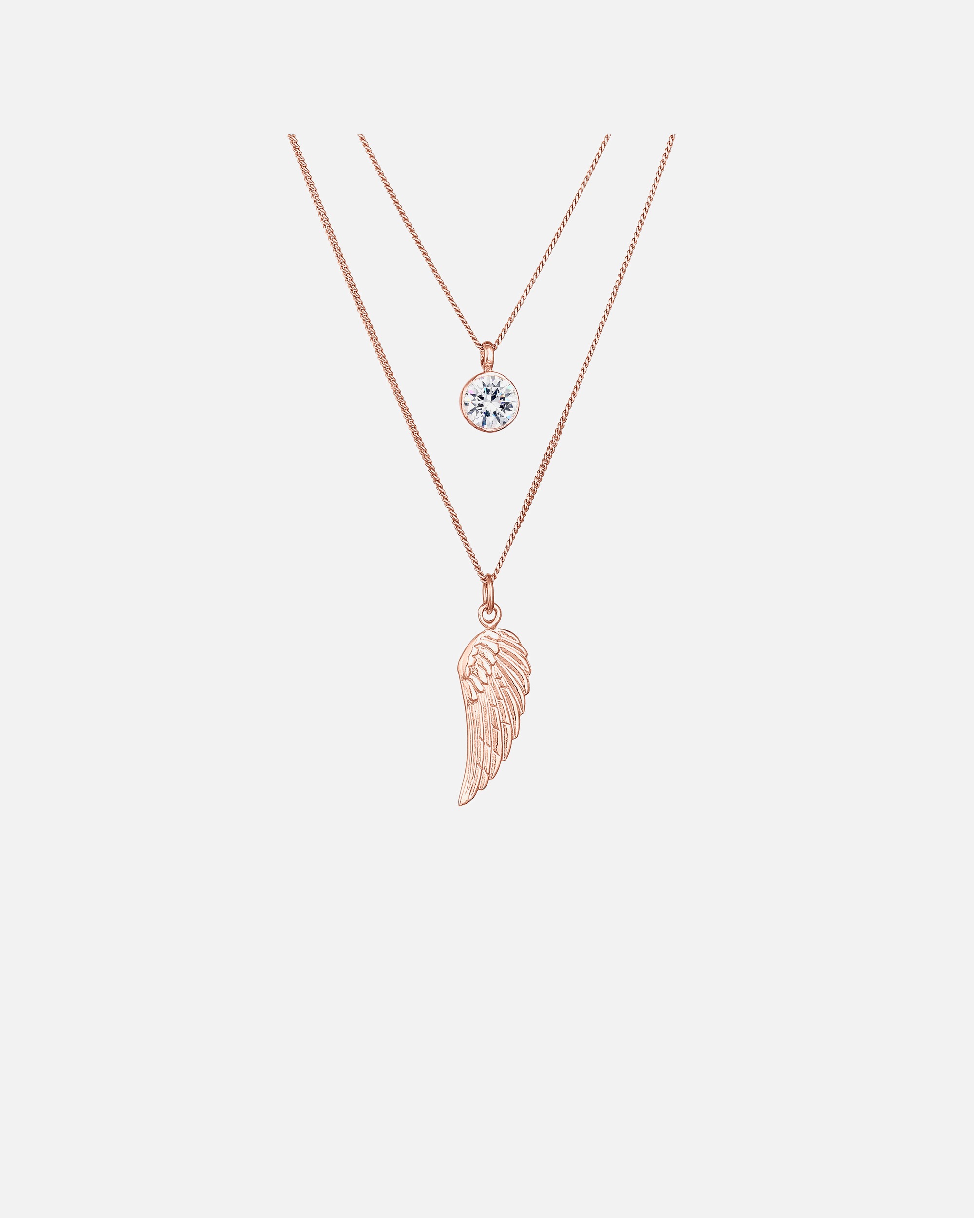 Collana da donna Elli con simbolo alato e cristallo, in argento sterling 925.
