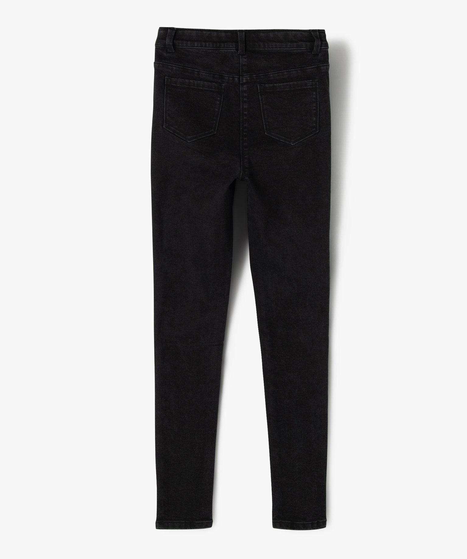 Jean fille coupe ultra skinny taille haute noir | GEMO