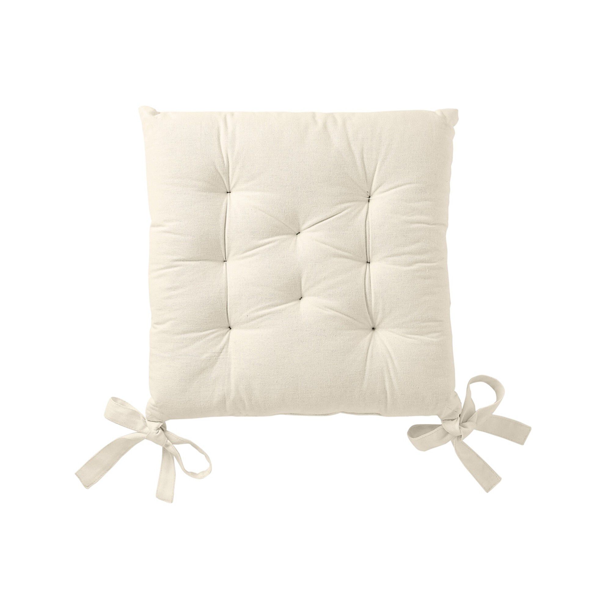 Galette de chaise carrée unie coton bachette