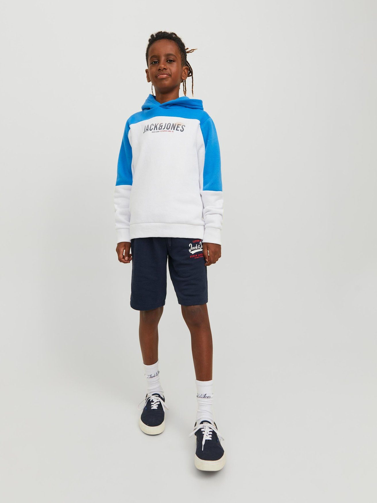 Jack & Jones Shorts Sweat Shorts Kurze Jogginghose JPSTLOGO 5986 in Navy