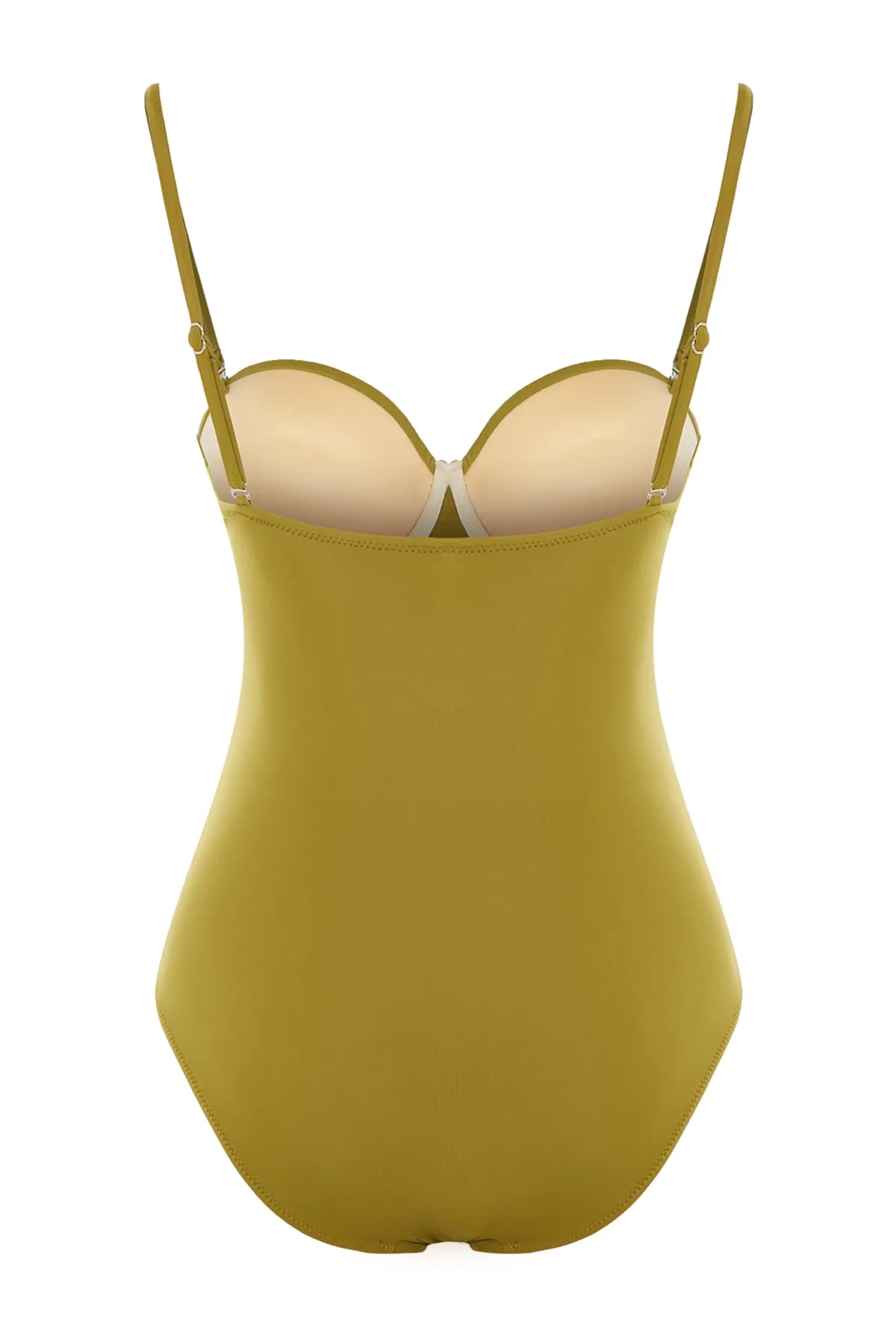 Trendyol Collection  Grüner, regelmäßiger Badeanzug mit Balconette-Mesh-Detail und Details TBESS20MA0046