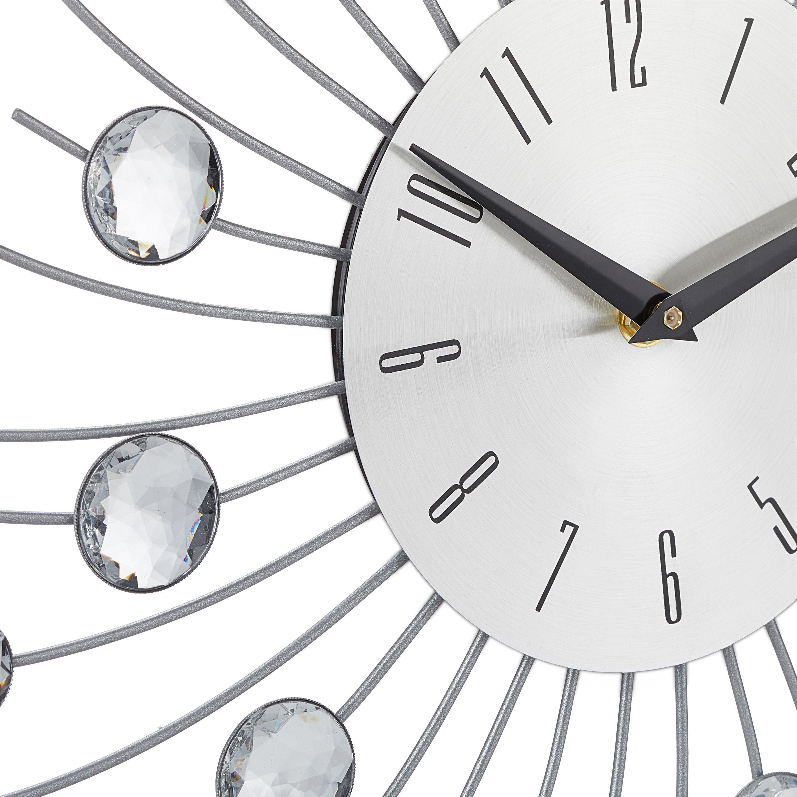 relaxdays Wanduhr Wanduhr XL mit Glitzer