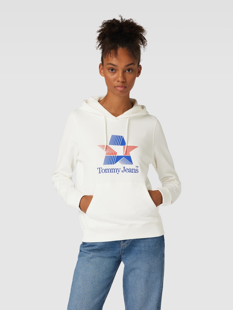 Hoodie mit Motiv-Print Modell 'STAR' in offwhite