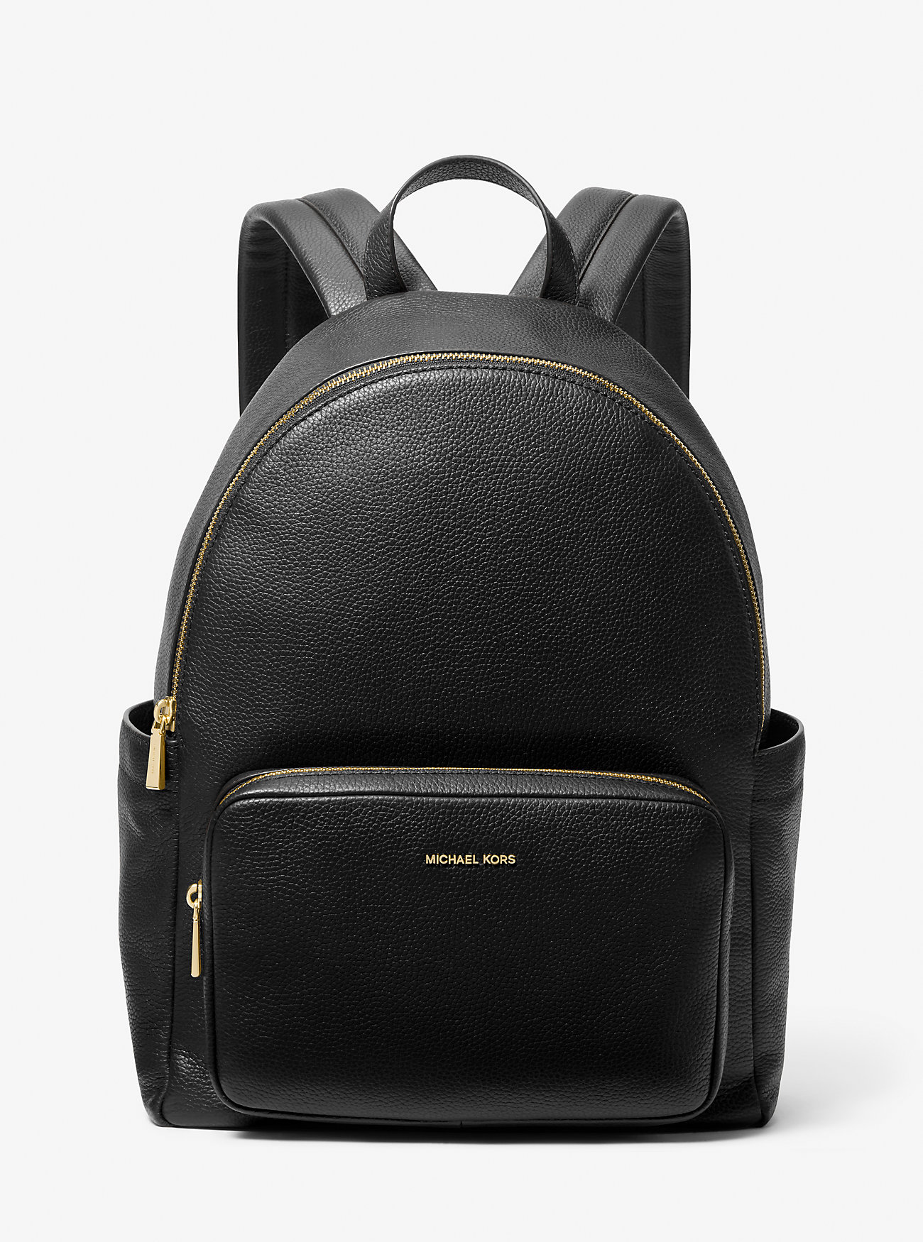 Tanner Large Pebbled Leather Backpack - BLACK