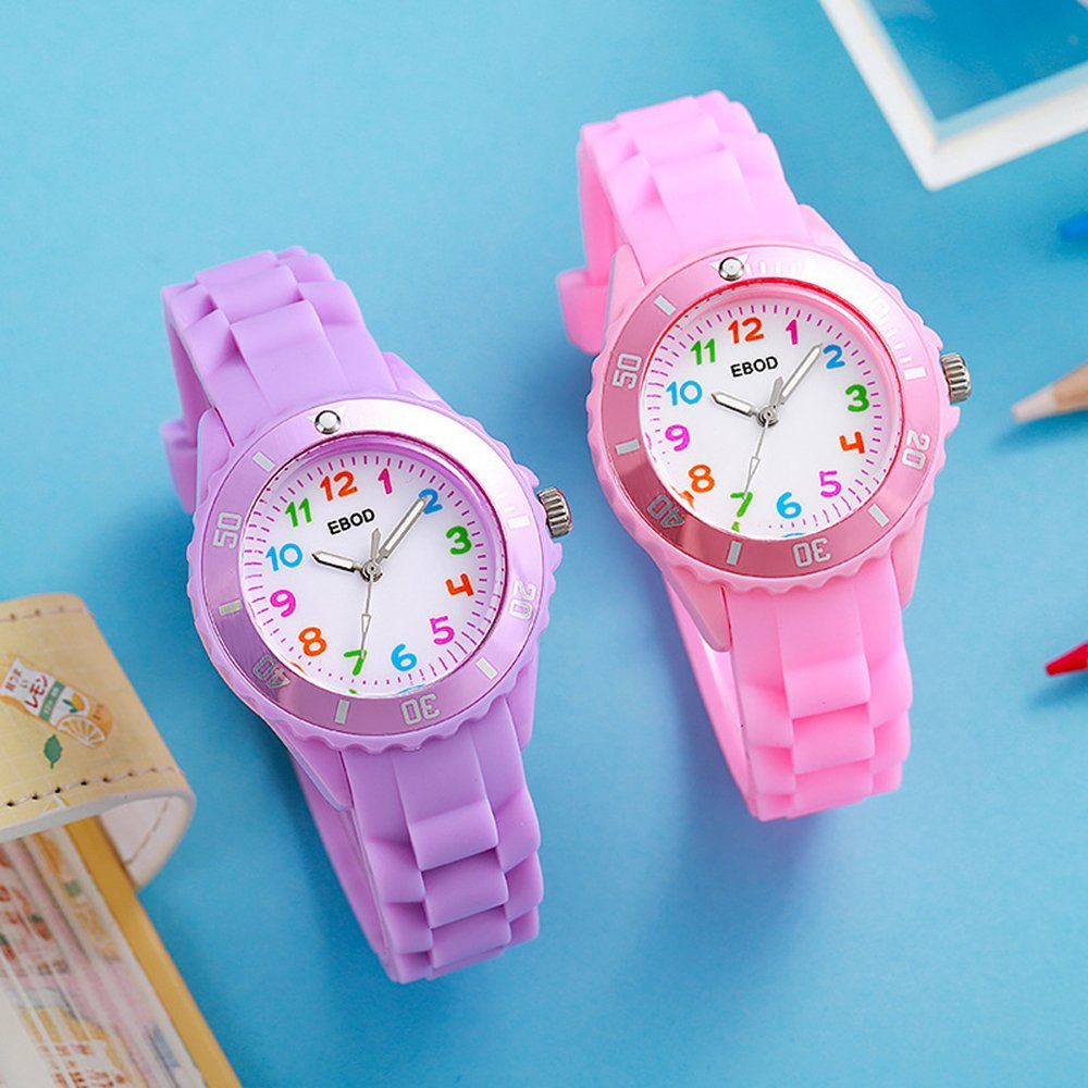 GelldG Quarzuhr Kinder Armbanduhr Jungen und Mädchen, Quarzuhr mit modischem Armband