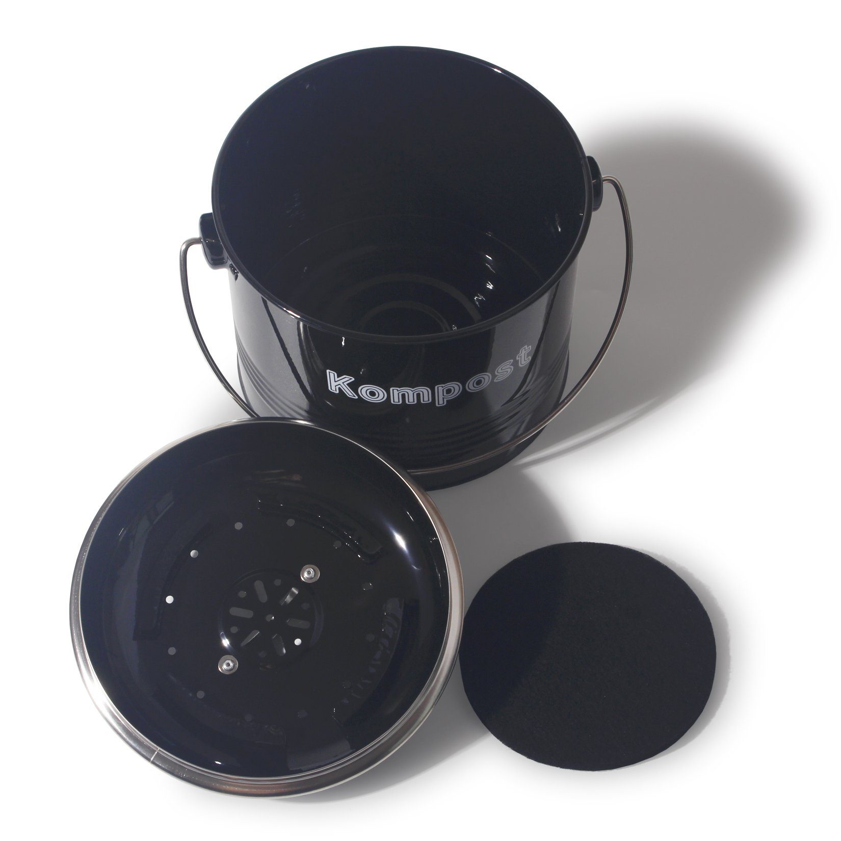 Zedelmaier Biomülleimer Biomülleimer Küche, Bio Mülleimer, Komposteimer Metall, Geruchsdicht mit Aktivkohlefiltern, Biomüll Retro 3,5L