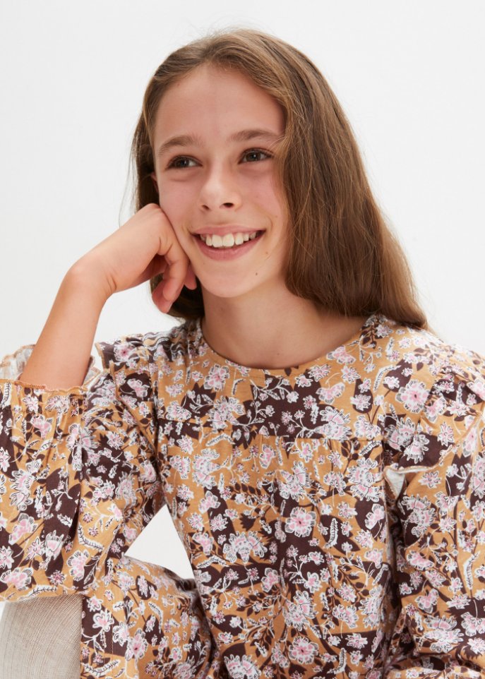 Mädchen Jerseykleid mit Volants