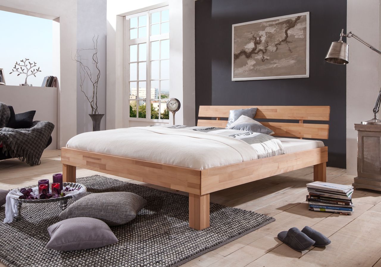 Relita Futonbett Julia in Kernbuche massiv mit geölter Oberfläche 100 x 200 cm