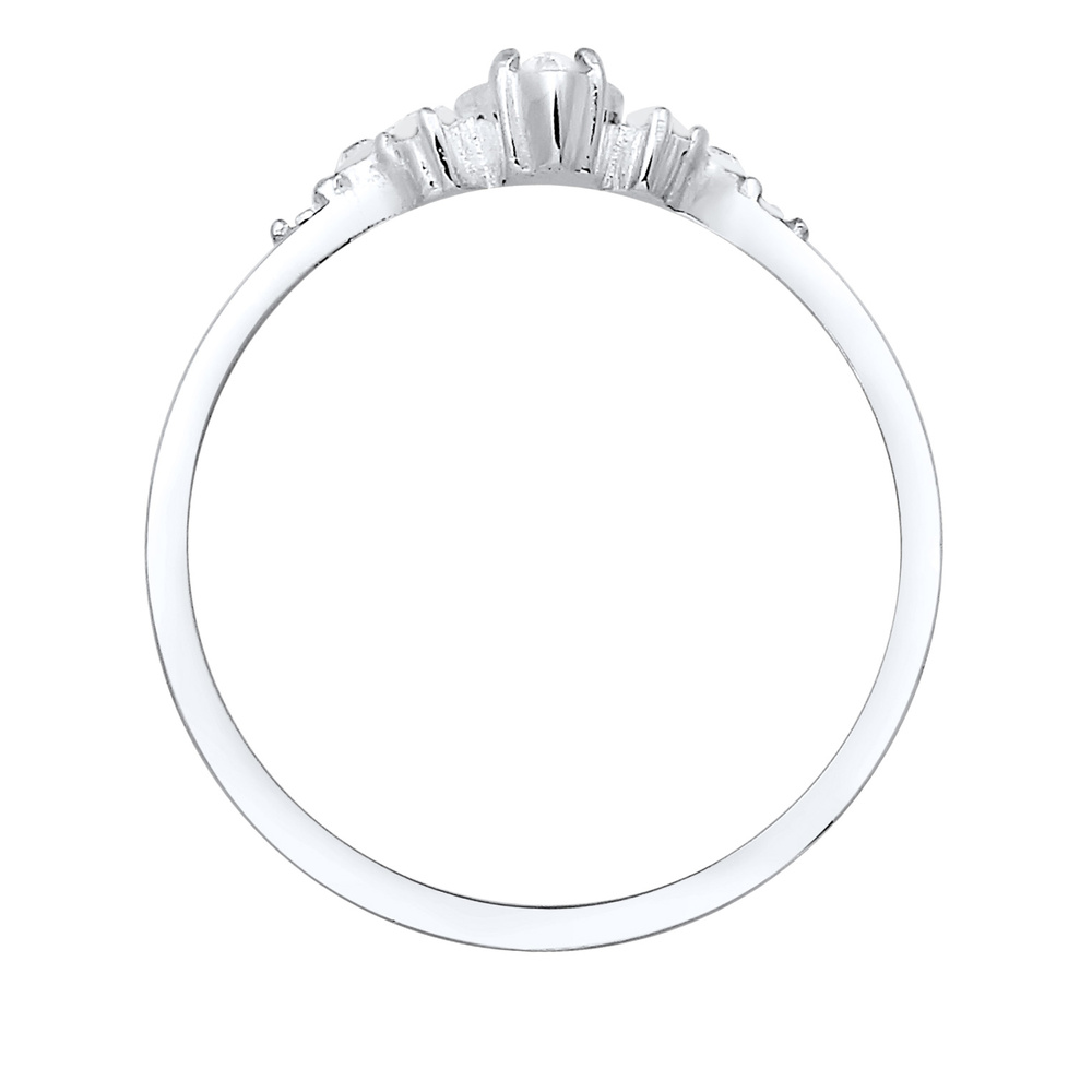 Elli Elli Bague Femmes Valentin Marquise avec Cristaux en Argent Sterling 925 Bague