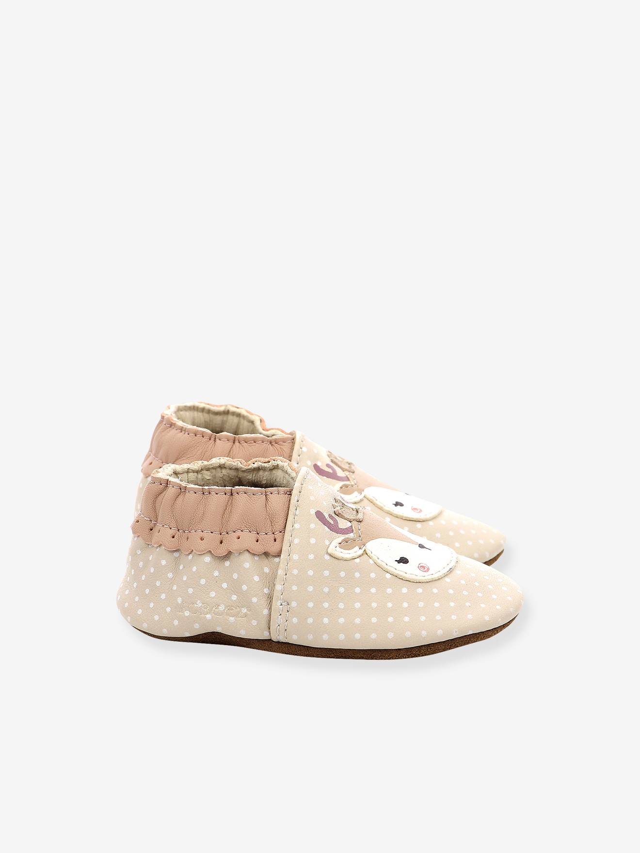 Chaussons cuir souple bébé Fancy Snow 874581-10 ROBEEZ© beige