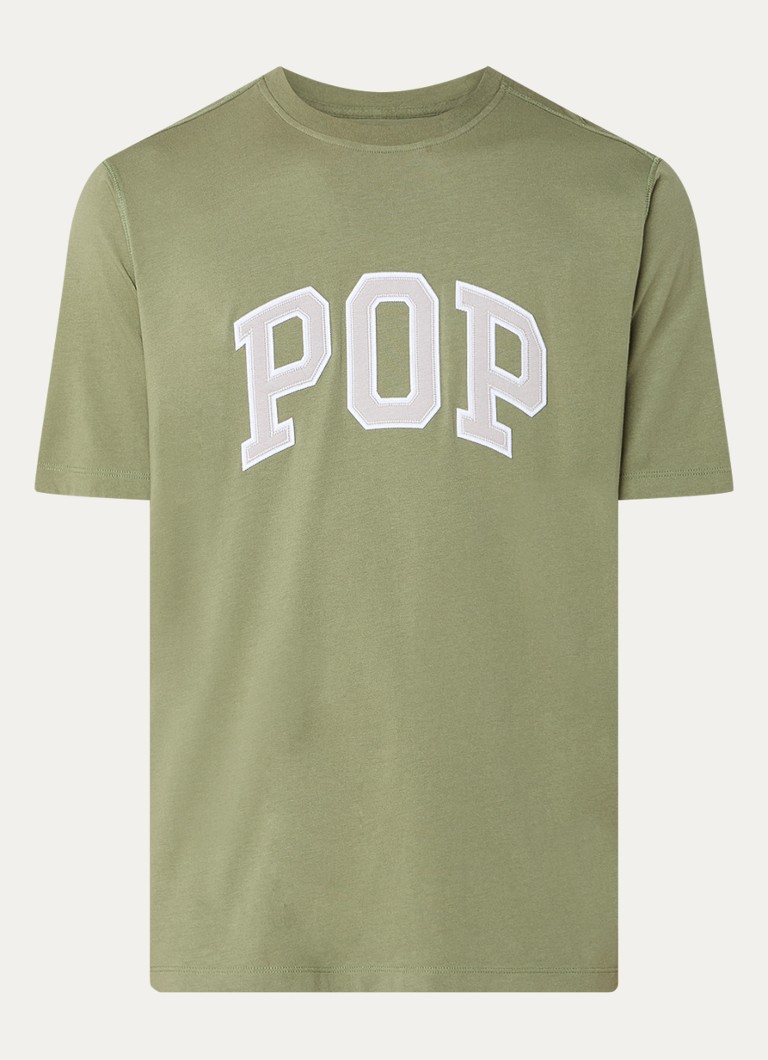 Pop Trading Company T-krekls ar izšuvumu no logotipa