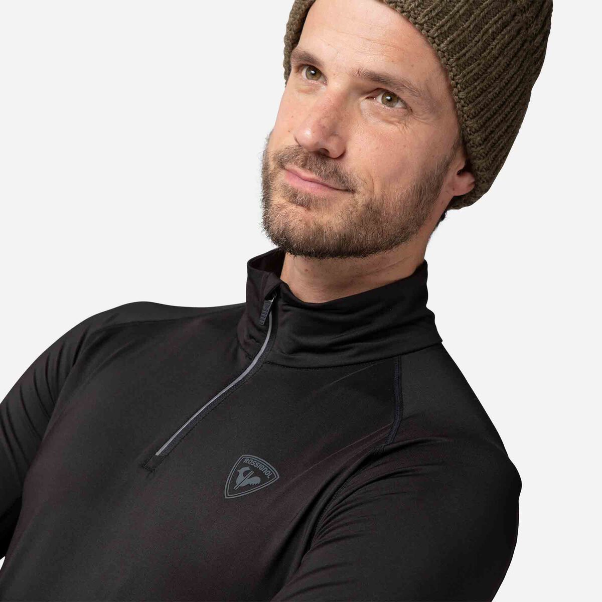 Herren-Baselayer-Oberteil mit halbem Reißverschluss