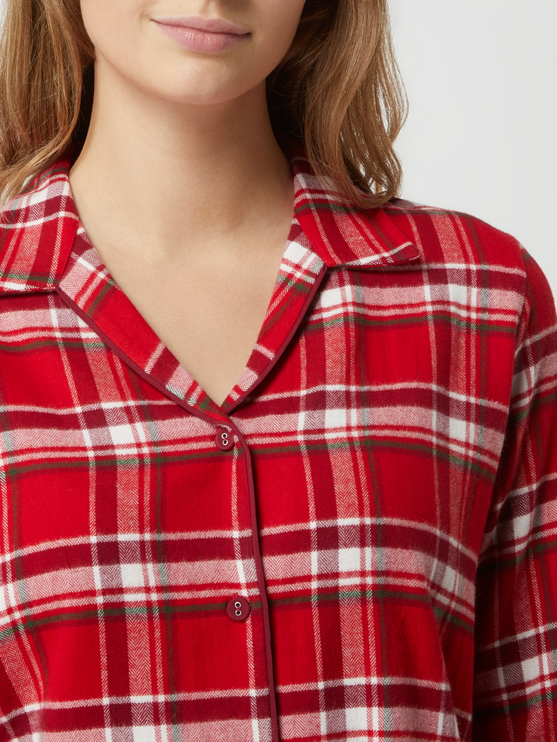 Pyjama-Oberteil aus Flanell Modell 'Robyn' in rot