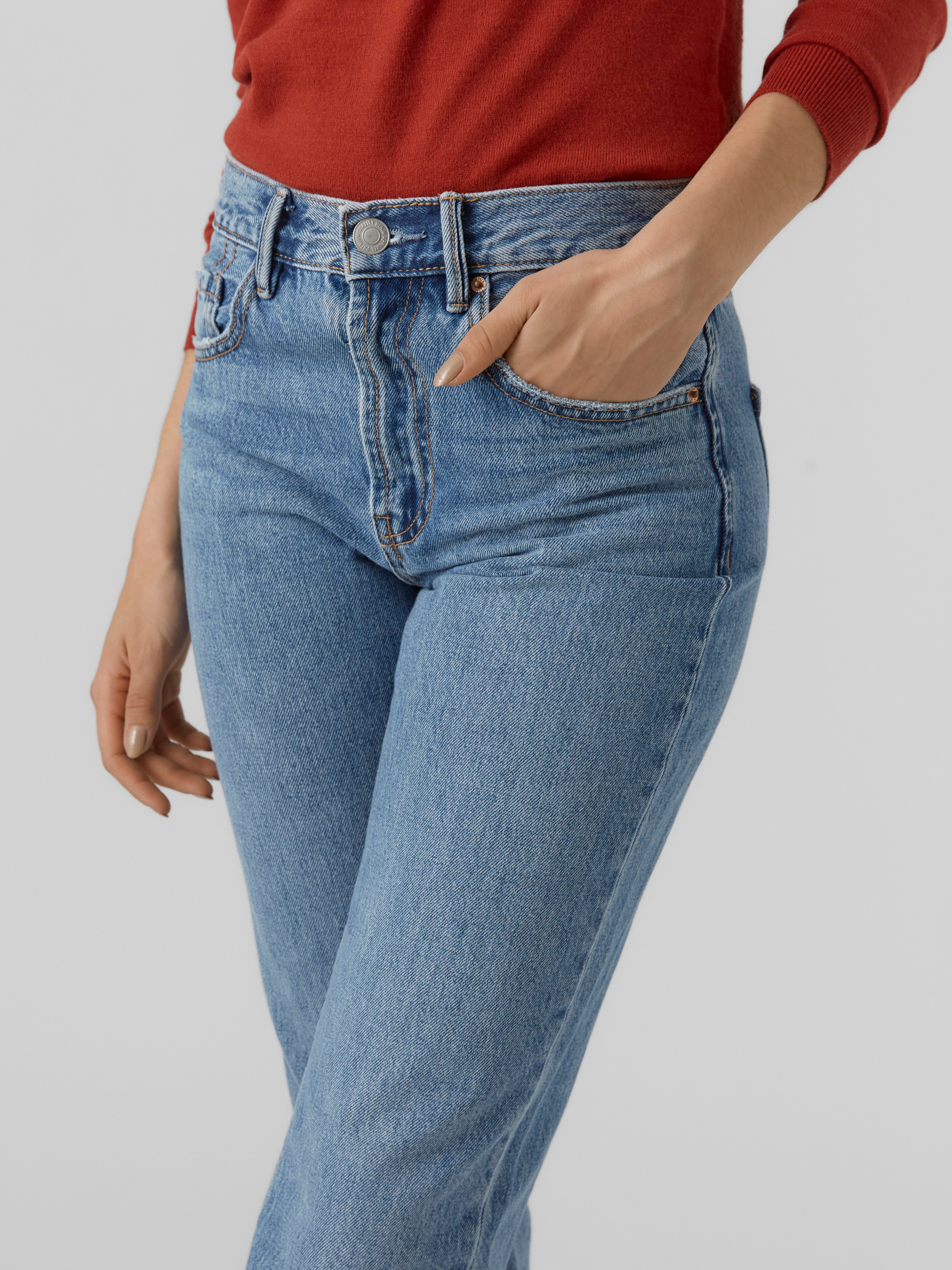 VMHAILEY Hohe Taille Gerade geschnitten Jeans