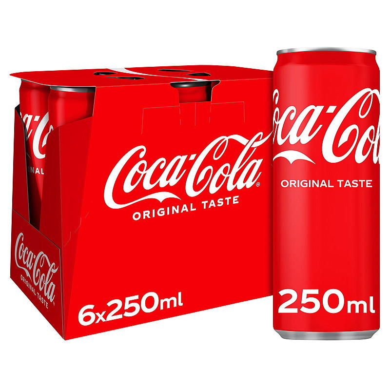 Coca-cola Coca-colam/sukker 6-pk 0,25 l boks