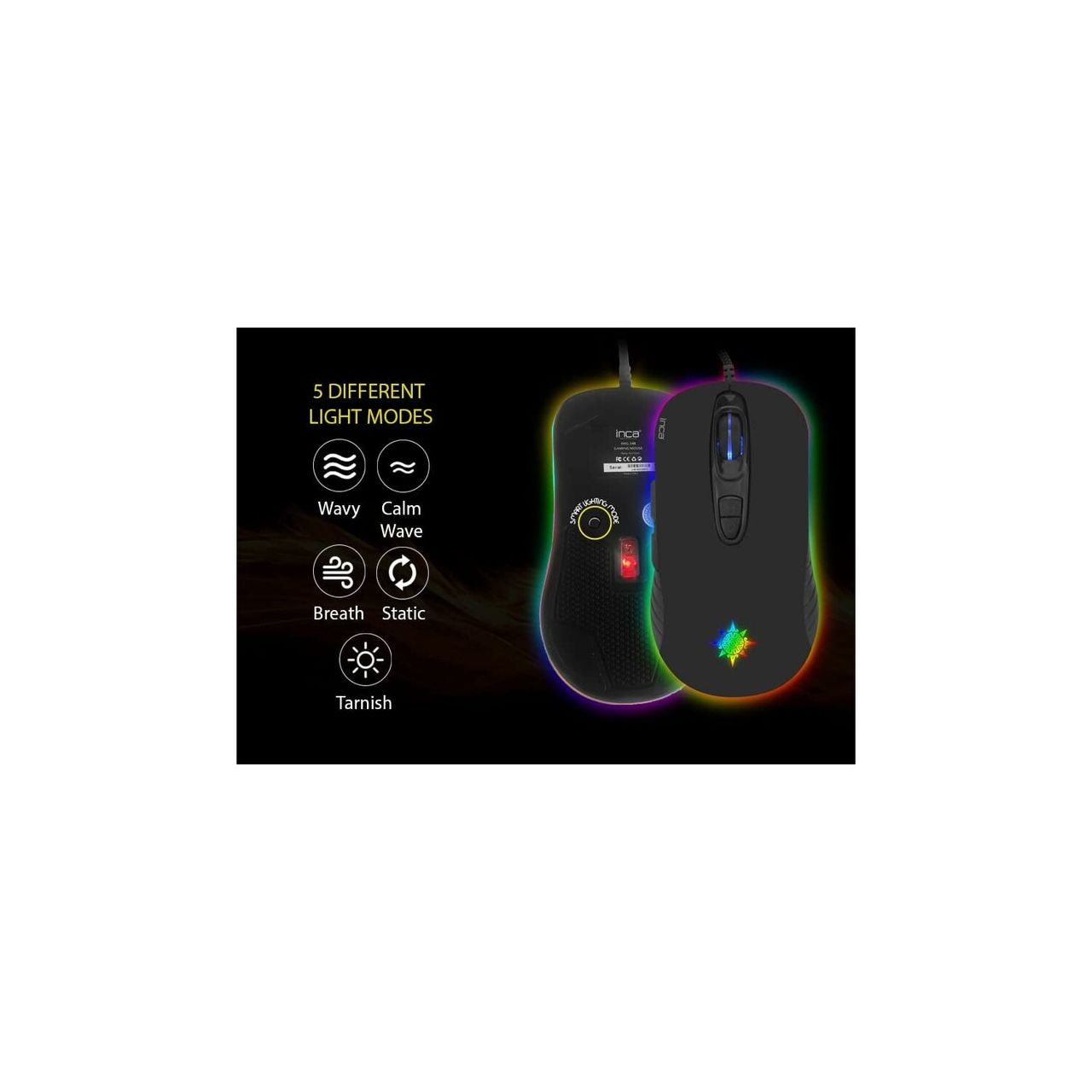 Inca PHALDOR RGB Makro Tastem Professional Gaming Maus schwarz