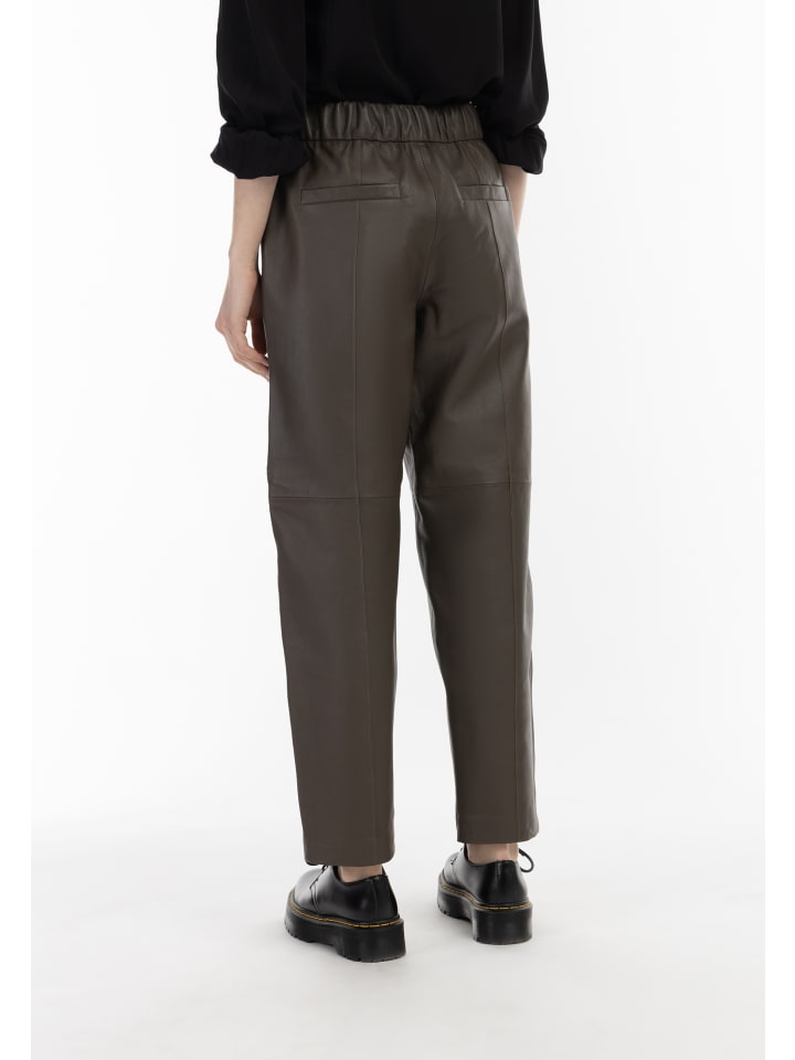 DreiMaster Vintage Lederhose in Taupe günstig kaufen XS