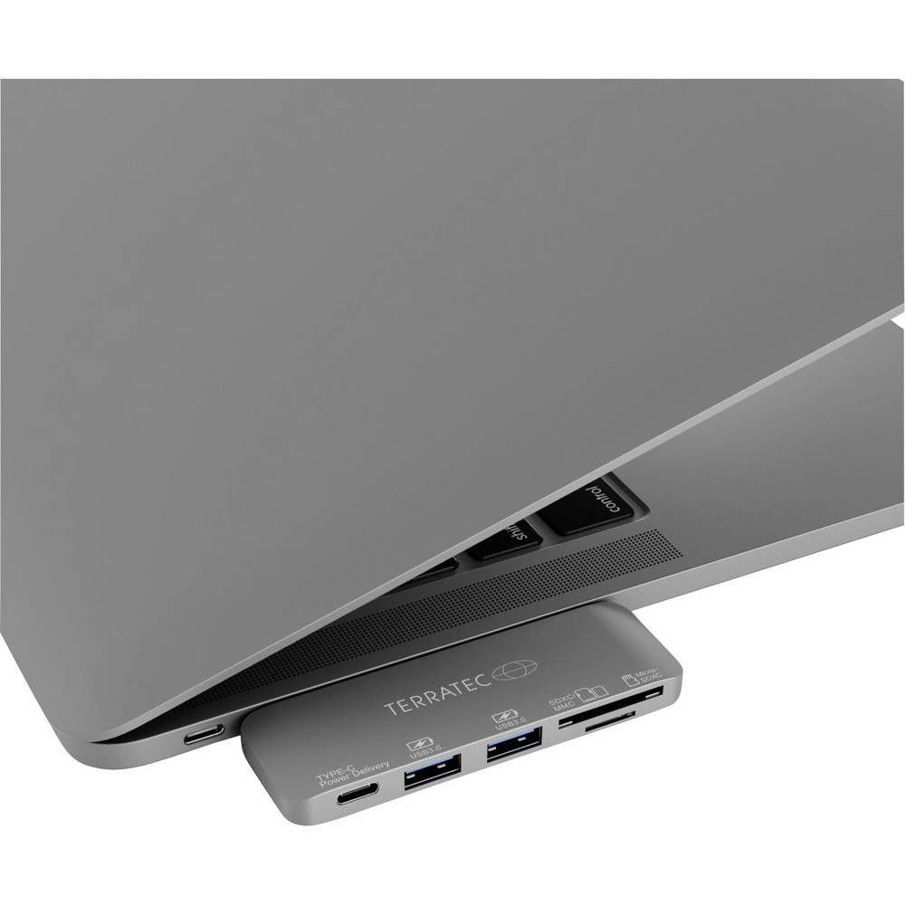 Terratec Laptop-Dockingstation USB Type-C Adapter mit USB-C PD, 2 USB 3 Ports