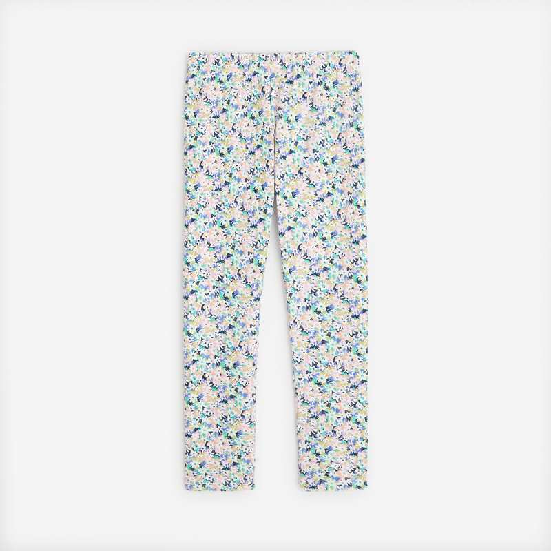 Leggings fille semis fleuris violet Catimini