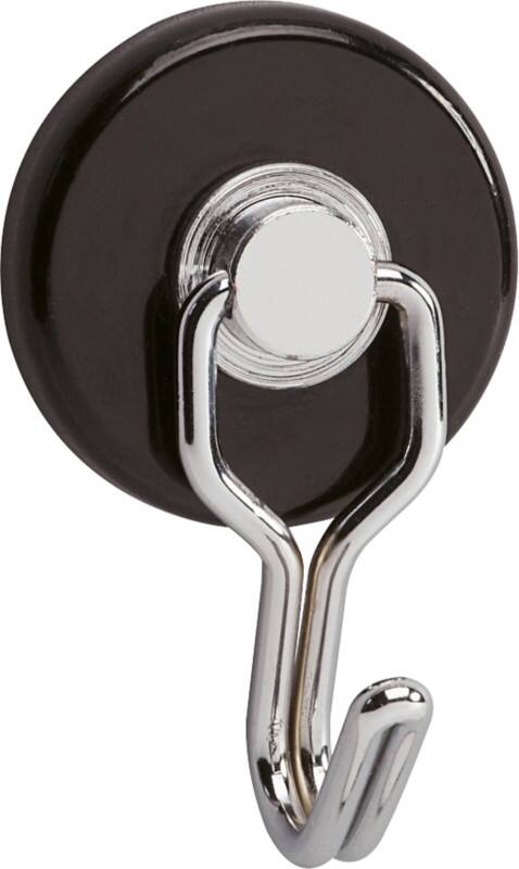 Maul Kreisförmig Hakenmagnet Schwarz 5 kg Tragfähigkeit 37 mm 2 Stück