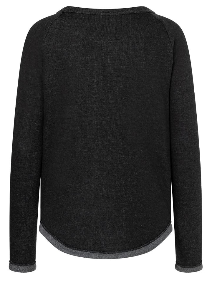 super.natural Merino Sweatshirt W KNIT CREW in schwarz günstig kaufen