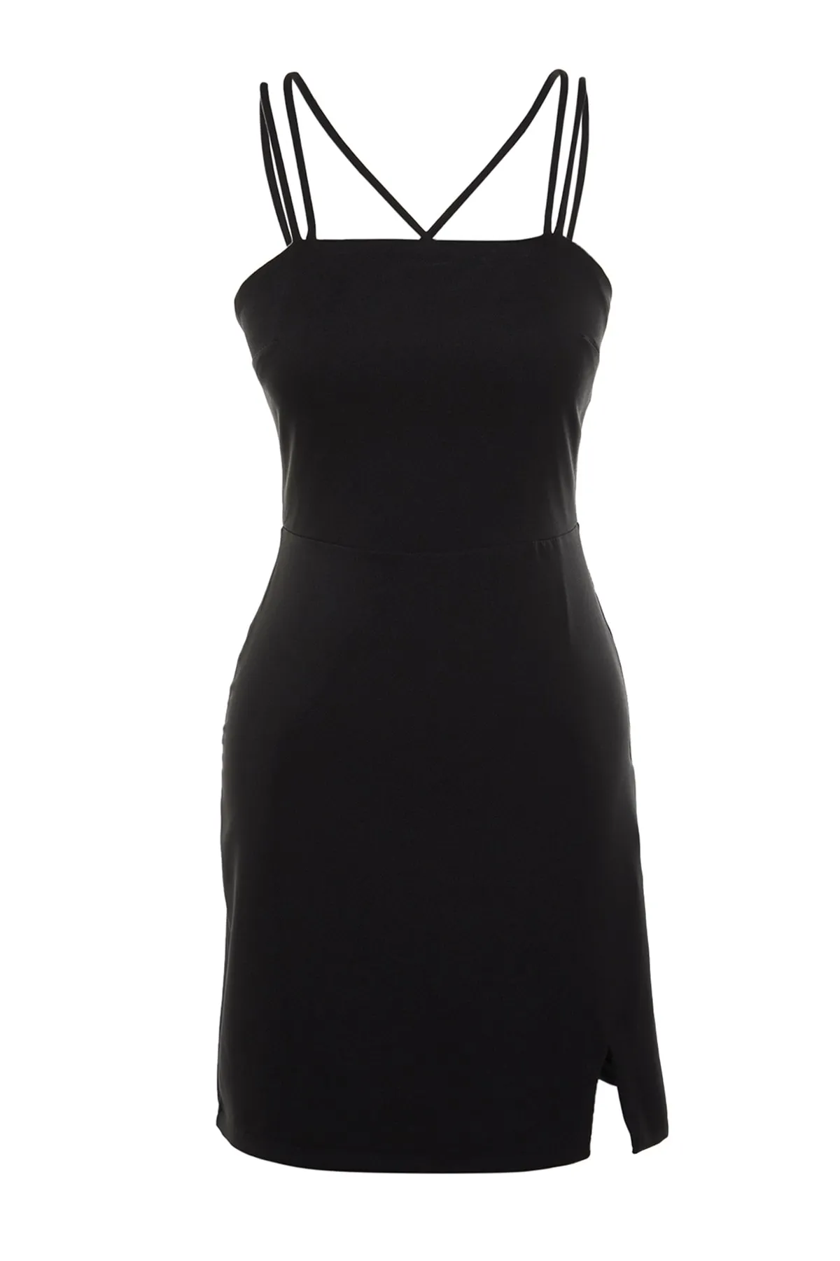 Trendyol Collection  Schwarzes, elegantes Abendkleid mit Trägern TPRSS21EL0093