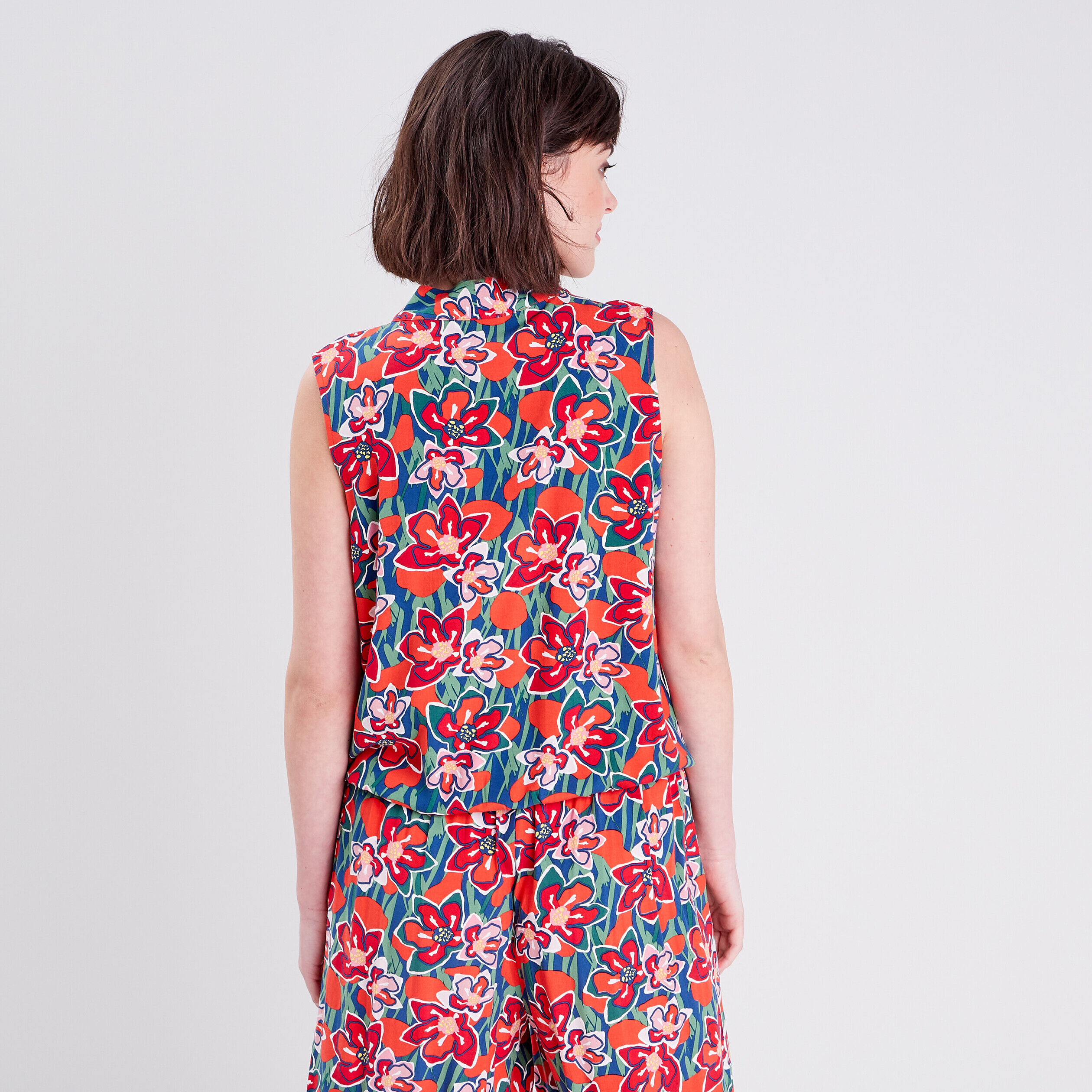 Blouse sans manches rouge femme | Cache Cache
