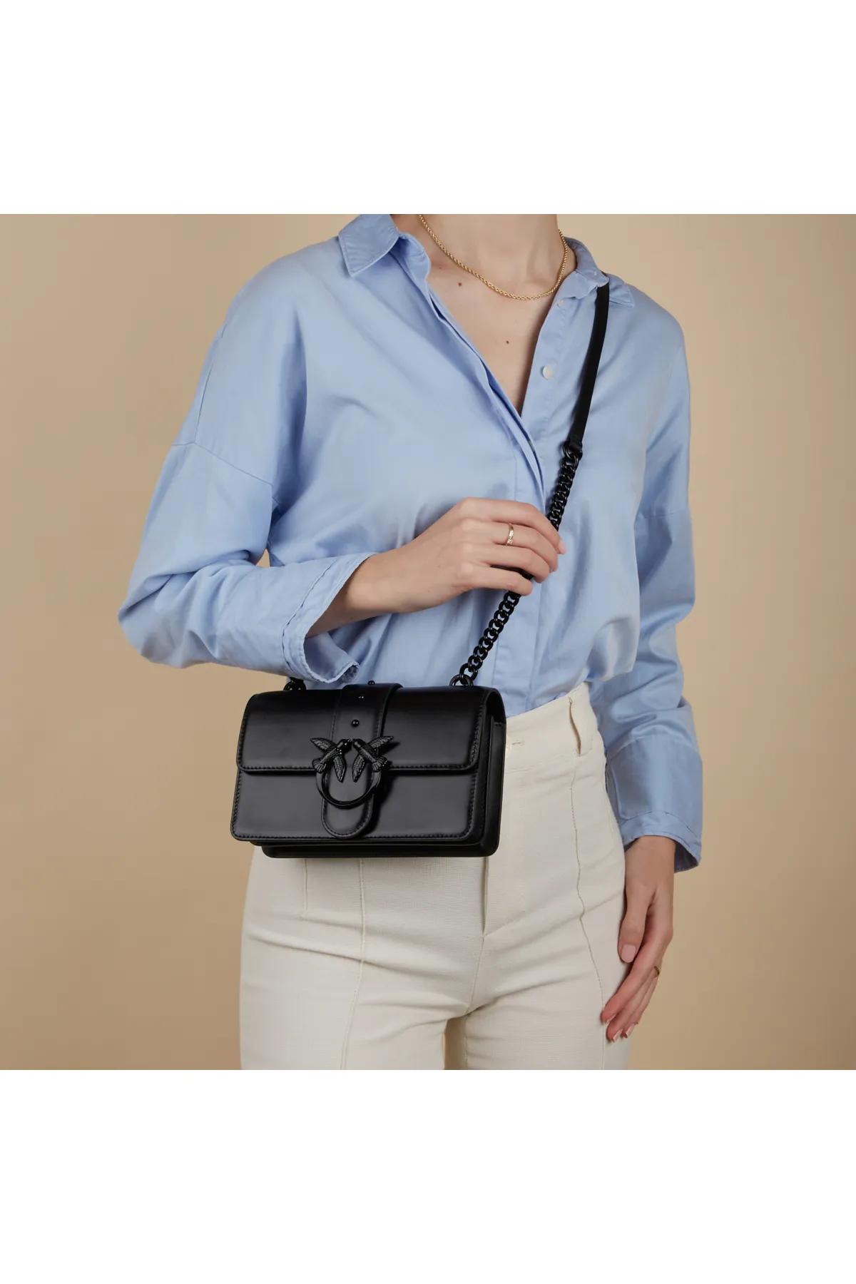 1'ASLAN  Pinko Love One Damen Umhängetasche Schwarz 100059-a124-z99b