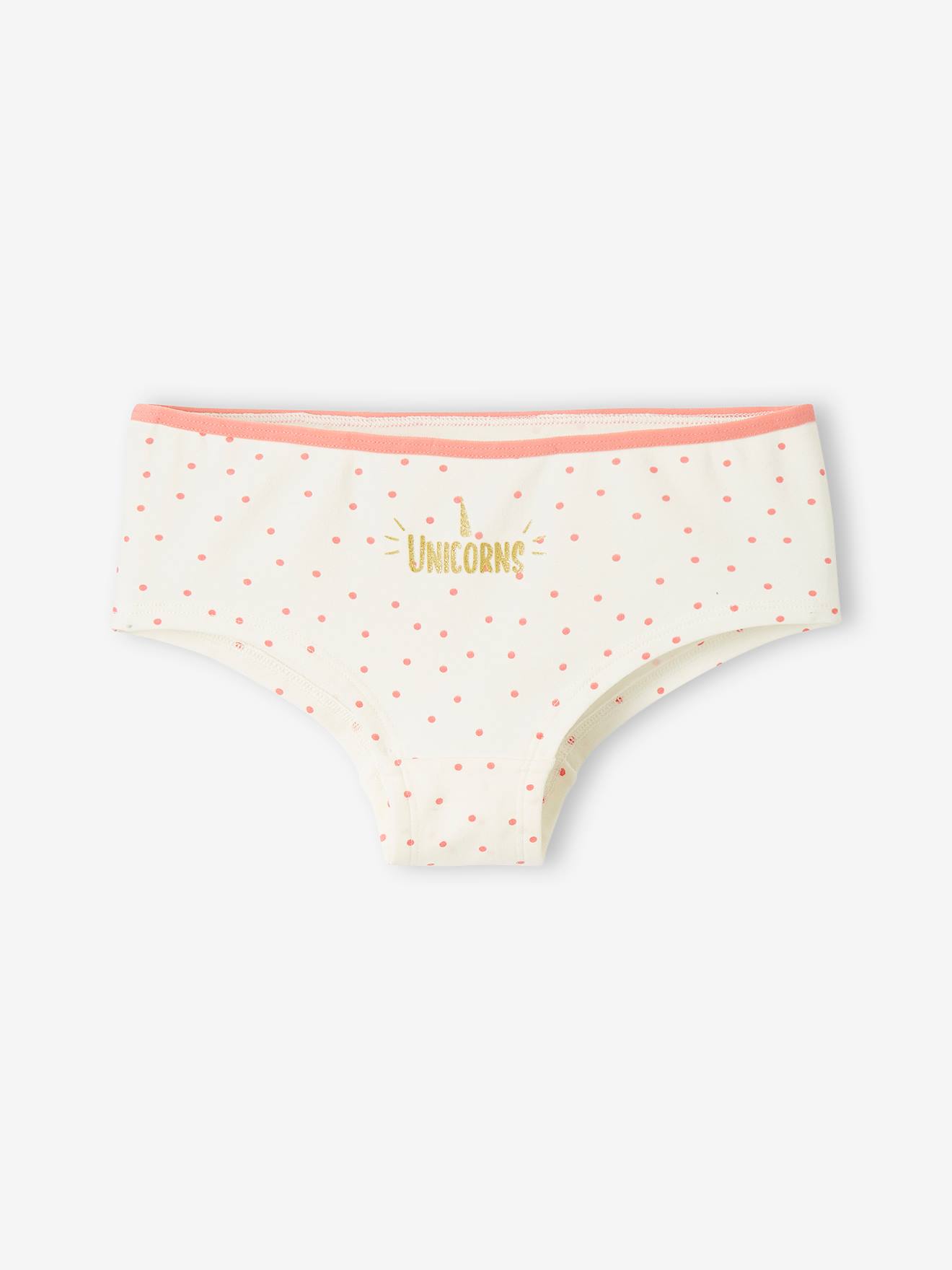 Vertbaudet 5er-Pack Mädchen Shortys, Einhorn - rosa bedruckt