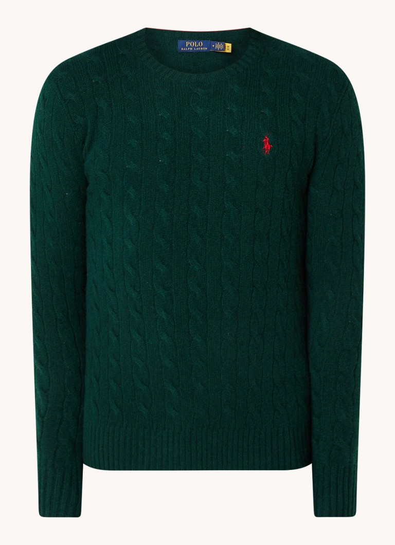 Ralph Lauren Cable-knit sweater in cashmere blend with logo embroidery
