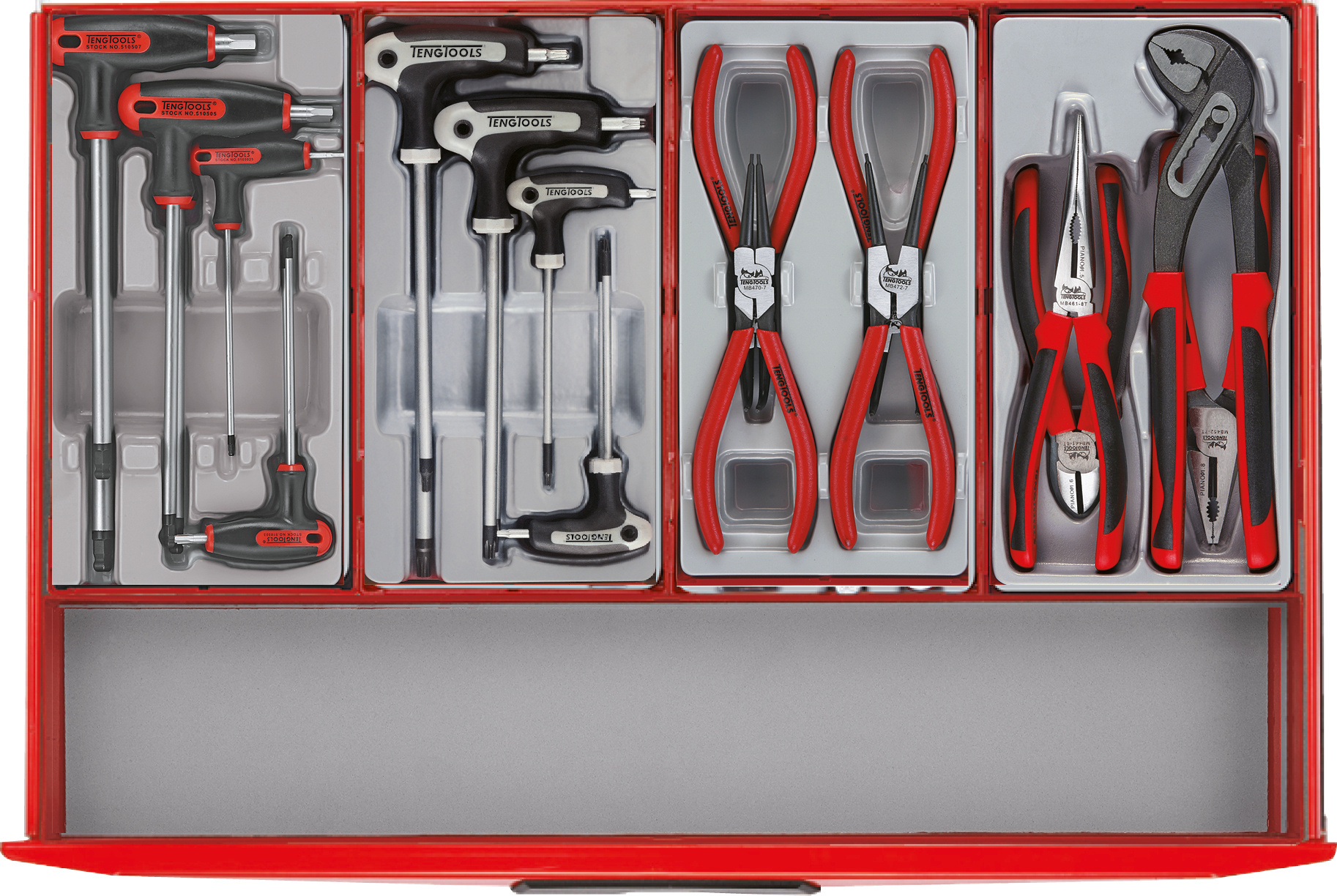 Teng Tools 122390160 TCMM259EV Werkzeugwagen rot Mini Master Set 7 Schubladen
