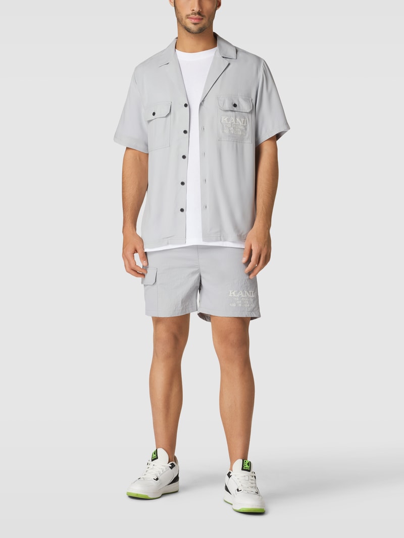 Freizeithemd aus reiner Viskose mit Label-Stitching - P&C X Karl in hellgrau
