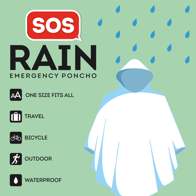 Nepremokavé jednorazové pončo - SOS Rain